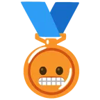 medaglia di bronzo + faccina con smorfia