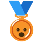 medaglia di bronzo + faccina con bocca aperta