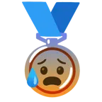 medaglia di bronzo + faccina sudata in ansia