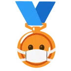 medaglia di bronzo + faccina con mascherina