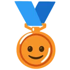 medaglia di bronzo + faccina con sorriso accennato