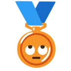 medaglia di bronzo + faccina con occhi al cielo