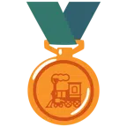 medaglia di bronzo + locomotiva