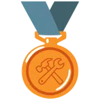medaglia di bronzo + martello e chiave inglese