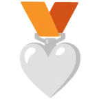medaglia di bronzo + cuore bianco
