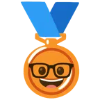 medaglia di bronzo + faccina nerd