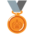 medaglia di bronzo + faccina di robot