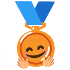 medaglia di bronzo + faccina che abbraccia