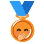 medaglia di bronzo + faccina con mano sulla bocca
