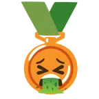 medaglia di bronzo + faccina che vomita