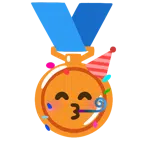 medaglia di bronzo + faccina che festeggia
