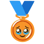 medaglia di bronzo + faccina che trattiene le lacrime