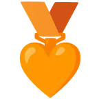 medaglia di bronzo + cuore arancione