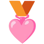 medaglia di bronzo + cuore rosa