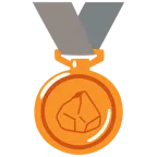 medaglia di bronzo + roccia