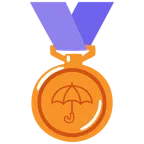 medaglia di bronzo + ombrello