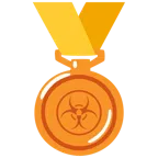 medaglia di bronzo + simbolo del rischio biologico