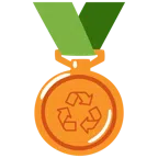 medaglia di bronzo + simbolo del riciclaggio