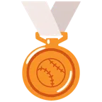 medaglia di bronzo + palla da baseball