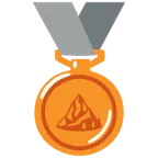 medaglia di bronzo + montagna