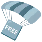 paracaídas + botón FREE