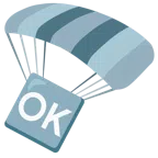 paracaídas + botón OK