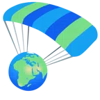Fallschirm + Globus mit Europa und Afrika