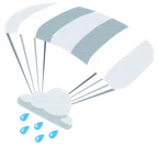 paracaídas + nube con lluvia