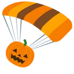 paracaídas + calabaza de Halloween