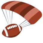 paracaídas + balón de fútbol americano