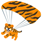 paracaídas + cara de tigre