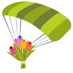 paracaídas + ramo de flores