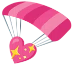 paracaídas + corazón brillante