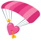 paracaídas + corazón con flecha