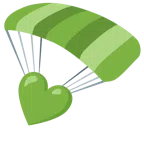 paracaídas + corazón verde