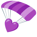 paracaídas + corazón morado
