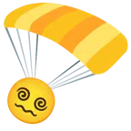 paracaídas + símbolo de mareo