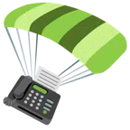 paracaídas + máquina de fax