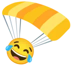 paracaídas + cara llorando de risa