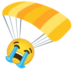 paracaídas + cara llorando fuerte
