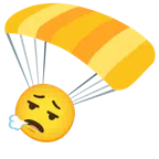 Fallschirm + Gesicht, das ausatmet