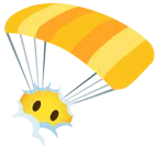 paracaídas + cara entre las nubes