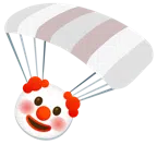 paracaídas + cara de payaso