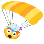 paracaídas + cabeza explotando
