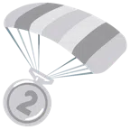 paracaídas + medalla de plata