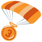 paracaídas + medalla de bronce