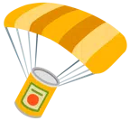 paracaídas + comida enlatada