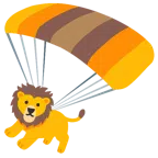 paracaídas + león