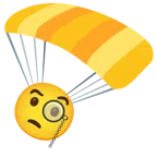 Fallschirm + Gesicht mit Monokel