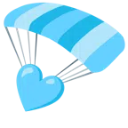 paracaídas + corazón azul claro